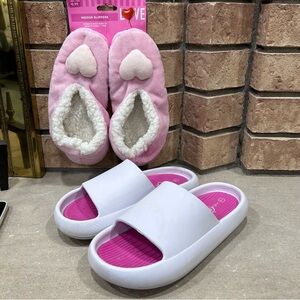 Cozy Pink Heart Slippers